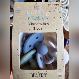NWT- Bop Bop baby silicone pacifiers – three pieces